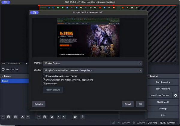 OBS Studio Crunchyroll recorder