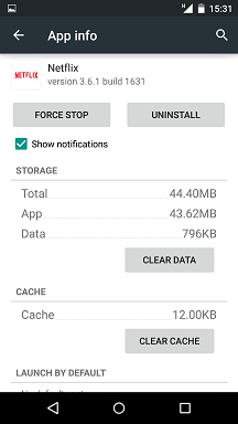 netflix clear data