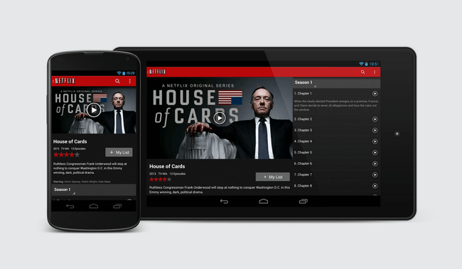 netflix to android phone or tablet