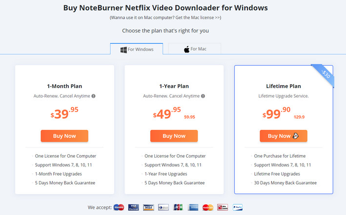 noteburner netflix video downloader price