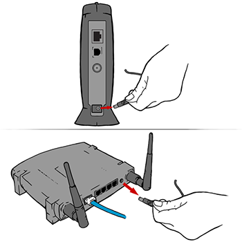 unplug modem and router