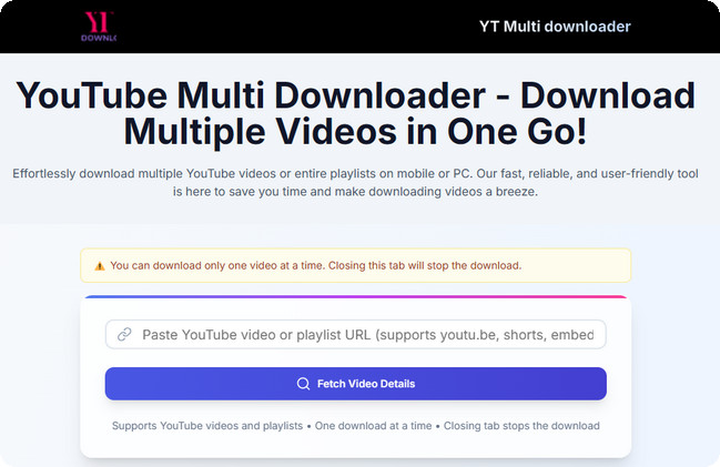 YouTube Multi Downloader Interface