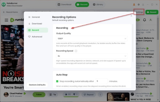 Customize Settings
