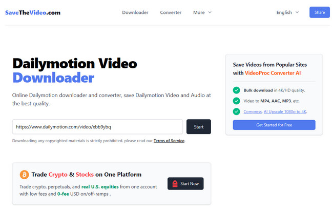 SaveTheVideo Dailymotion video downloader 1080p