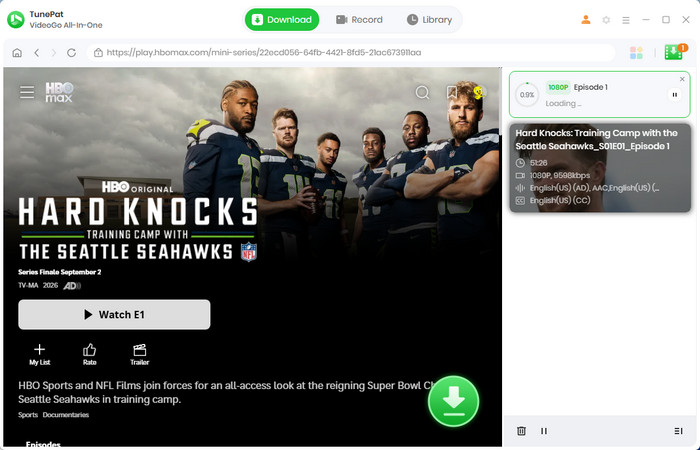Downloading videos with TunePat VideoGo All-In-One