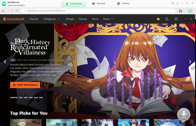 open crunchyroll video