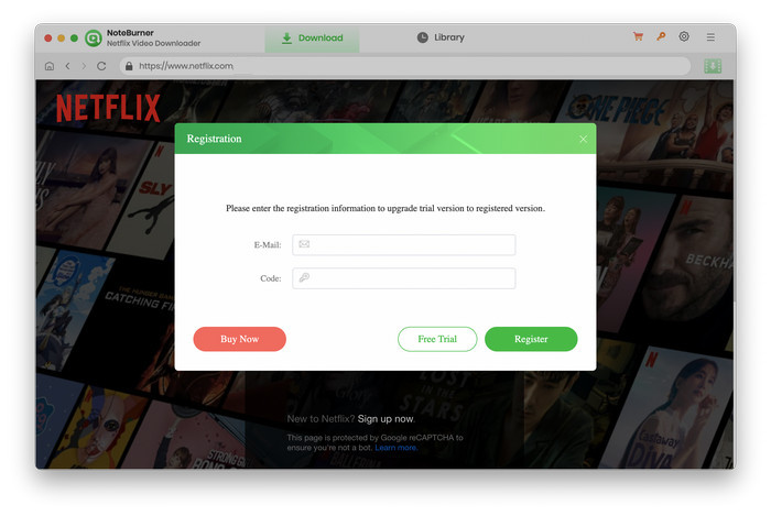 Register Netflix Video Downloader