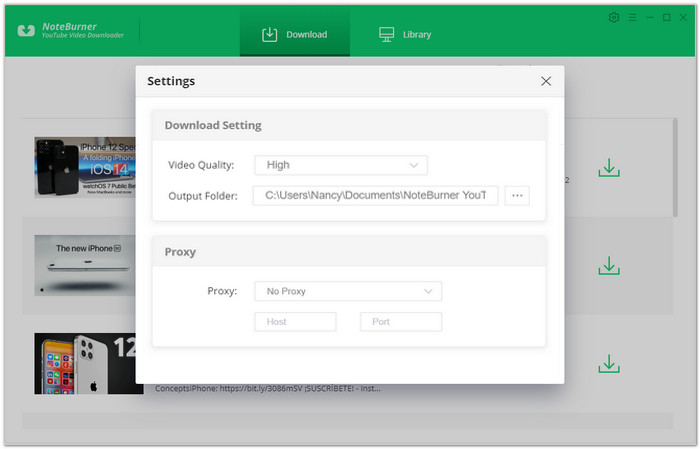 customize output settings